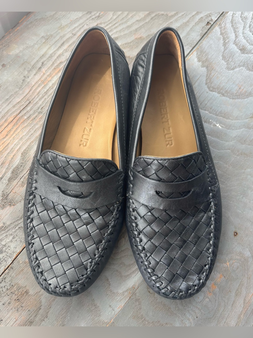 Robert Zur Petra Woven true glove driving loafers-Navy | size 8M